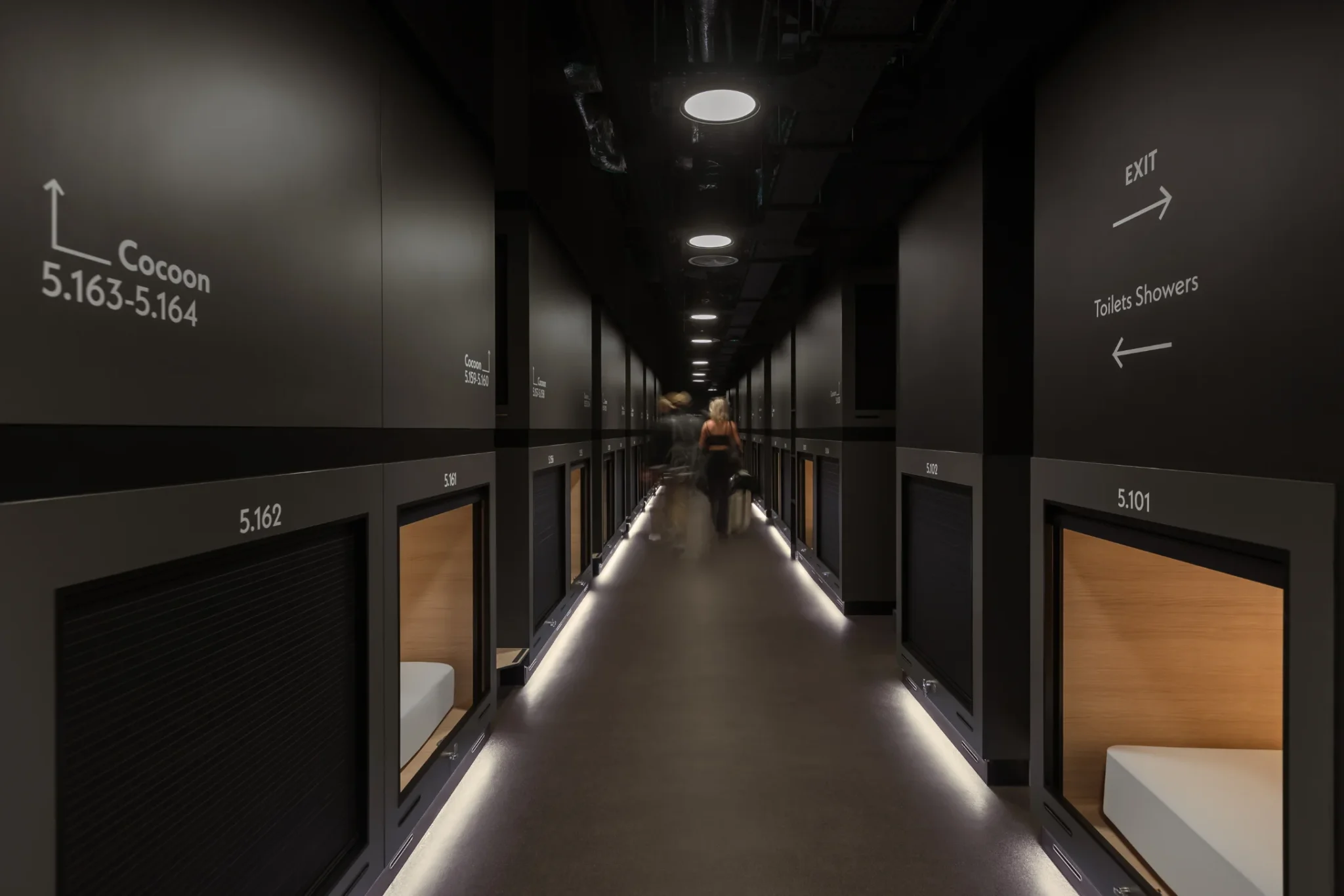 Zedwell Picadilly long dark Capsule Corridor